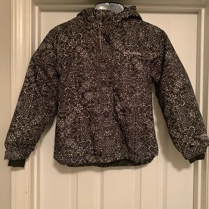 Columbia Kids Black and White Patterned Puffer Jacket Size XS